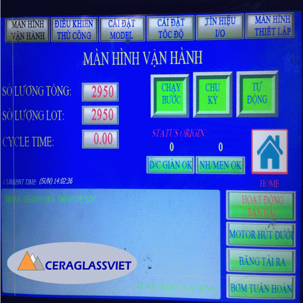 Màn hình vận hành máy tráng men bán tự động cho bát cơm