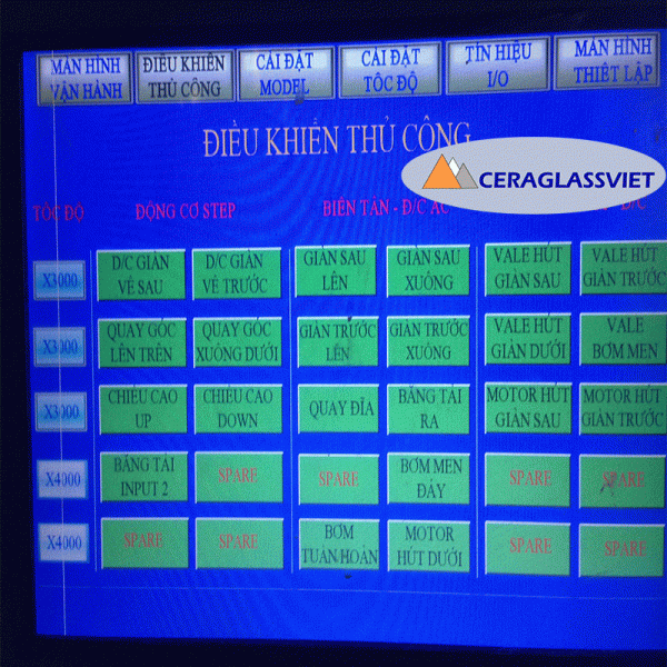 Màn hình vận hành máy tráng men bán tự động